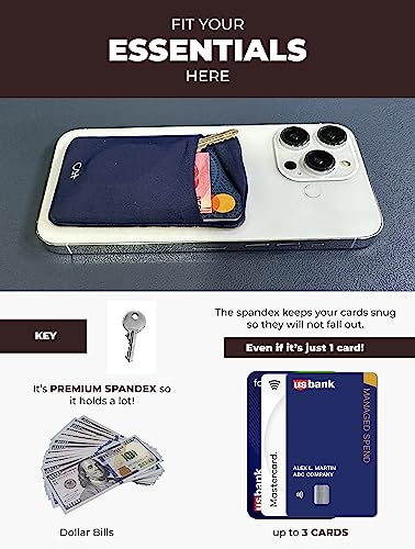 2 Pack Cell Phone Wallet Credit Card Holder for Back of Case Stick On Sticky Wallet Sleeves Adhesive Pouch Lid Secure Pocket for iPhone, for Galaxy and Androids - Black + Gold - color: Black+Gold