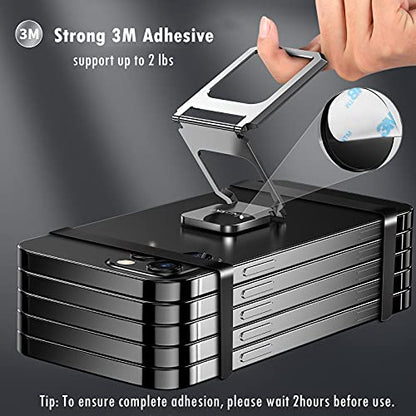 Phone Ring Holder Finger Kickstand 360°Rotation Cellphone Back Grip Foldable Cell Phone Stand for Desk Compatible with iPhone iPad Smartphones Tablets (Aluminum Alloy Silver) - color: Aluminum Alloy Silver