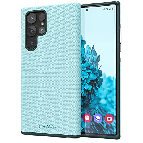 Crave Galaxy S22 Ultra Case, Shockproof Protection Dual Layer Case for Samsung Galaxy S22 Ultra 5G (6.8 inch) - Aqua - color: Aqua, size: Galaxy S22 Ultra