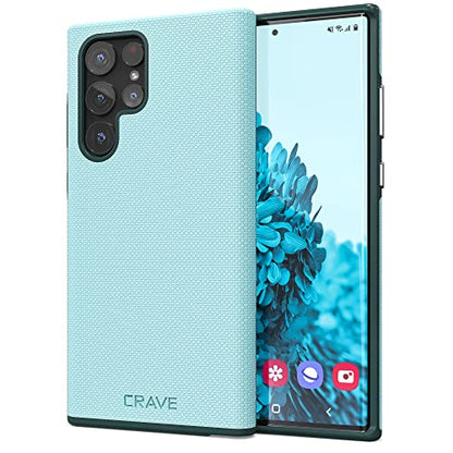 Crave Galaxy S22 Ultra Case, Shockproof Protection Dual Layer Case for Samsung Galaxy S22 Ultra 5G (6.8 inch) - Aqua - color: Aqua, size: Galaxy S22 Ultra