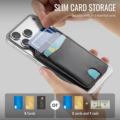 for Magsafe Wallet Magnetic Card Holder RFID Blocking, Black - color: Black