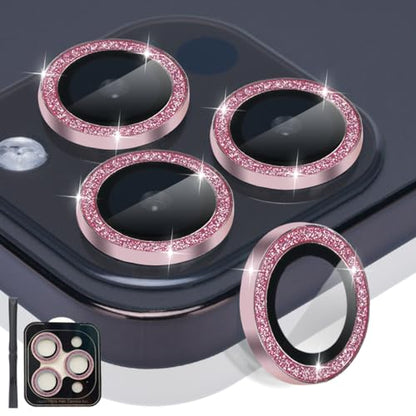 Camera Lens Protector for iPhone 14 Pro/14 Pro Max, Glitter Pink - color: Glitter Pink
