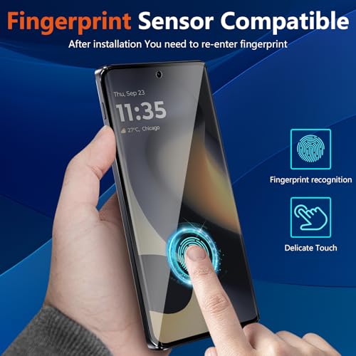 (3 Pack) for Motorola Edge 2024 Privacy Screen Protector,Anti-Spy Tempered Glass 9H Hardness Film for Motorola Edge (2024), Anti-Scratch Case Friendly