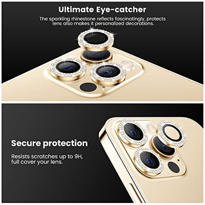Tensea Diamond Camera Lens Protector for iPhone 13 Pro - iPhone 13 Pro Max - color: Gold Diamond