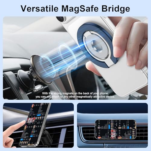 Magnetic Ring Holder for MagSafe Case Dual-Side Magnet Phone Grip Kickstand - color: blue