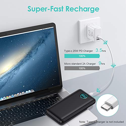 Portable Charger 30,800mAh PowerBank with 3 Output, 25W PD Fast Charging +QC 4.0 Quick Phone Charging Power Bank,Travel Essential Phone Charger Battery Pack for iPhone 17/16/15 Android Galaxy etc - color: Black