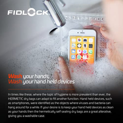 FIDLOCK Hermetic Dry Bag Flexible Magnetic Bag, Multi, Transparent | Multi Dry Bag, Magnetic Self-Sealing Closure, Water/Sand Protection, Touchscreen Window, Lanyard Carry, Best For XL Phones - color: Transparent, size: Multi