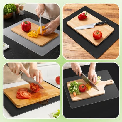 Translucent 10" x 15" Non-Slip Cutting Board Mat, Anti-Slip Cutting Board - color: Translucent