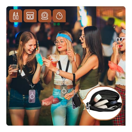 Clip and Go Strap for Phone with Wallet Crossbody, Phone Lanyard Detachable - Adjustable Crossbody Neck Strap with ID Window, Universal Clip for Phone/Keys/Cards (Black) - color: Black