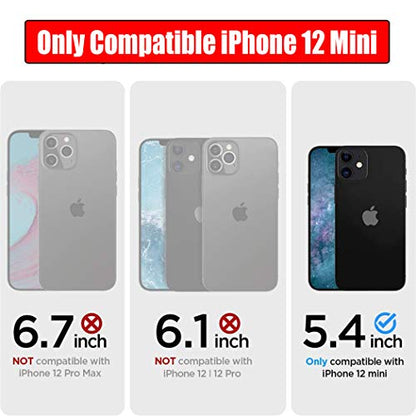 Battery Case for iPhone 12 Mini, Full Encircle 6000mAh Ultra-Slim Rechargeable Portable Charging Cover Extended Battery Pack Compatible with iPhone 12 Mini (5.4 inch) Charger Case with Carplay-Black