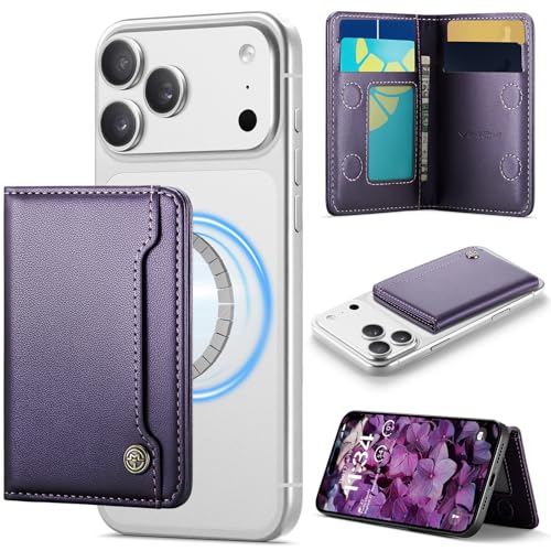 Vinich for MagSafe Wallet Magnetic RFID Blocking Card Holder, Purple - color: Purple