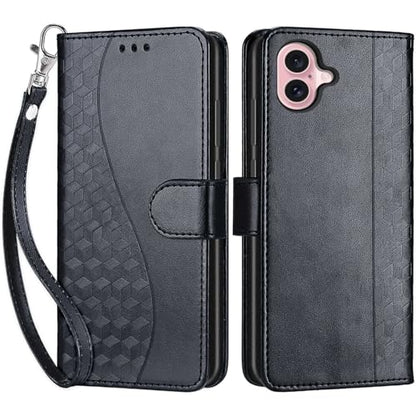 Wallet Case for iPhone 16, Black | Women Flip Folio Cover, Embossed PU Leather, Stand, Credit Card Holders Slots, Wrist Strap - color: 3