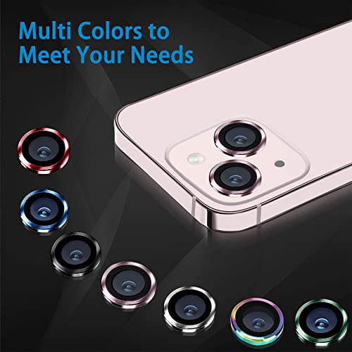 for iPhone 13 Mini/iPhone 13 Camera Lens Protector, Anti-Scratch 9H Tempered Glass Metal Camera Screen Protector Shockproof Cover Film Ring -2 Pcs Blue - color: Blue
