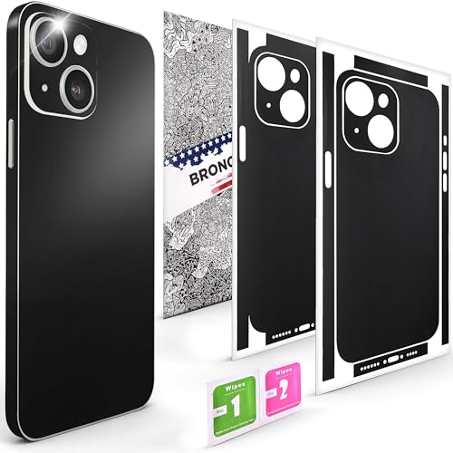 2Pcs Skin Wrap Compatible for iPhone 14 – Slim Decal Vinyl Protective Film for Sides & Back – Sleek Fit, Premium Look – Compatible with All iPhone 14 Cases - Black - color: Black