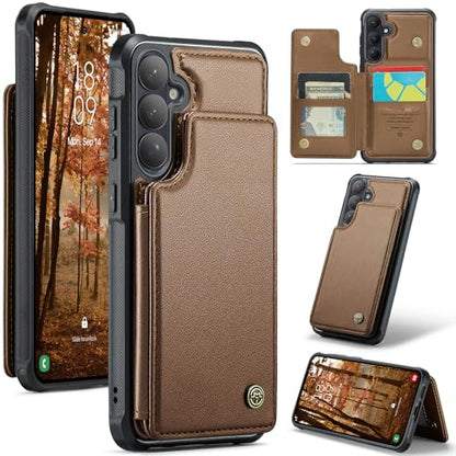Kowauri for Samsung Galaxy S26 Case, PU Leather Wallet Case for Women Men with RFID Blocking Card Holder Slot Magnetic Closure Shockproof Protective Phone Cover for Samsung Galaxy S26 (Brown) - color: Brown