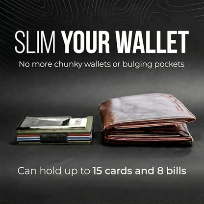 Mountain Voyage Minimalist Wallet for Men - Slim RFID Wallet, Scratch Resistant, Credit Card Holder & Money Clip, Easily Removable Money & Cards (Army Green) - color: Army Green
