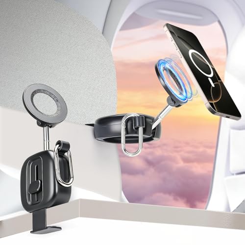 koolehaoda Airplane Phone Holder Travel Essentials Magnetic for MagSafe - color: Black