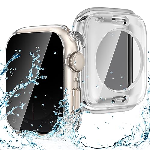 Goton Privacy Waterproof Case for Apple Watch 45mm Series 9/8/7 - color: Clear, size: 45mm