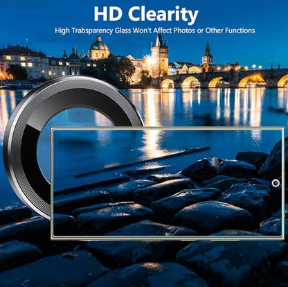 Zeking (2 Set) for Samsung Galaxy S25 Ultra 5G Camera Lens Protector, Scratch-Resistant HD Clarity Ultra-Thin 9H Tempered Glass with Aluminum Edging, Individual Metal Lens Cover (Black) - color: Black