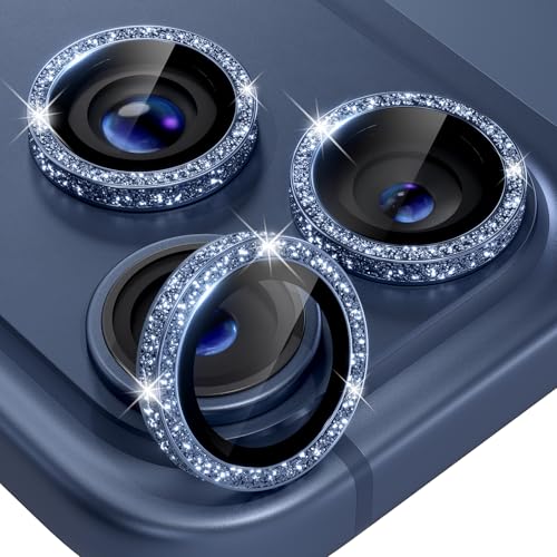 iPhone 17/16/15/14 Pro Max/Pro Camera Lens Protector Glitter - color: Glitter Dark Blue