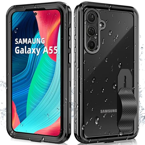 for Samsung Galaxy A55 5G Waterproof Case with Built-in Screen Protector-Rugged Full Body Dustproof Shockproof Drop with Cell Phone Ring Holder for Samsung A55 5G Phone Case Red