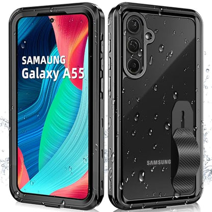 for Samsung Galaxy A55 5G Waterproof Case with Built-in Screen Protector-Rugged Full Body Dustproof Shockproof Drop with Cell Phone Ring Holder for Samsung A55 5G Phone Case Red