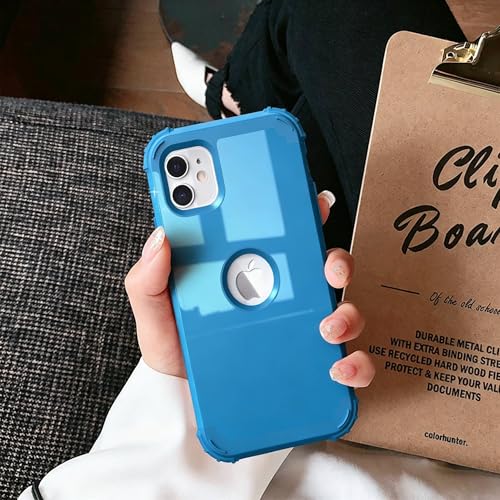 IDweel for iPhone 11 Case with Screen Protector for Women, Luxury Hybrid 3 in 1 Shockproof Slim Fit Heavy Duty Protection Hard PC Cover Soft Silicone Bumper Full Body Case,Glitter Sky Blue - color: Glitter Sky Blue