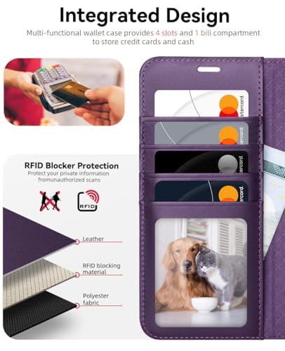 OCASE Compatible with Galaxy S25 FE Wallet Case, PU Leather Flip Folio Case with Card Holders RFID Blocking Kickstand [Shockproof TPU Inner Shell] Protective Phone Cover 2025, Dark Purple - color: Dark Purple, size: Samsung Galaxy S25 FE