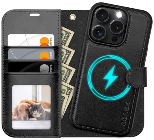 OCASE for iPhone 16 Pro Case Detachable Wallet Case with Card Holder, 2 in 1 Pu Leather Flip Folio with RFID Blocking Stand Wrist Strap Shockproof Phone Cover 6.3 Inch 2024, Black - color: Black, size: iPhone 16 Pro