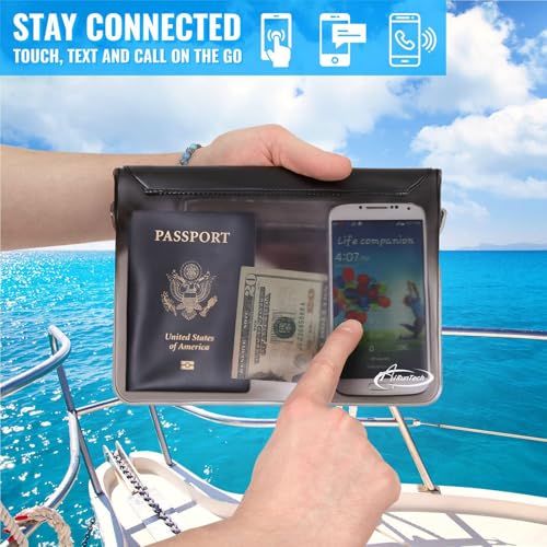 AiRunTech Waterproof Fanny Pack, Beach Cruise Vacation Essentials, Waterproof Pouch Protect Phone Passport Valuables Dry Safety, Paddle Board Kayaking Boating Swimming Accessories-2 Pack（Gray + Black） - color: Black+Grey