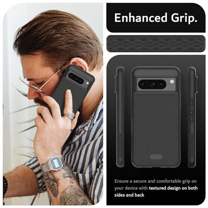 TUDIA MergeGrip [Magsafe Compatible] Designed for Google Pixel 8 Pro Case (2023) - Dual Layer [Military Grade] Shockproof Slim Rugged Tough Heavy Duty Phone Cases - Matte Black - color: Matte Black, size: Magnetic Pixel 8 Pro