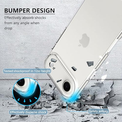 Anoowkoa Designed for iPhone Air Case 6.6" Anti Yellowing Clear Phone Case with 2 Pack iPhone 17 Air Tempered Glass Screen Protector.9H Hardness Support Fingerprint Unlocking - color: iPhone 17 Air