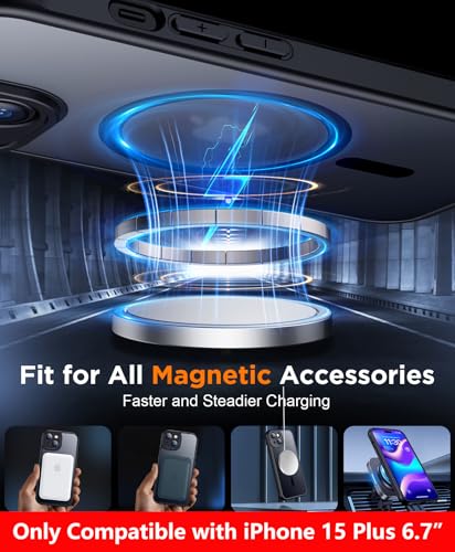 SPIDERCASE Magnetic for iPhone 15 Plus Case,Black - color: Black, size: Iphone 15 Plus 6.7''