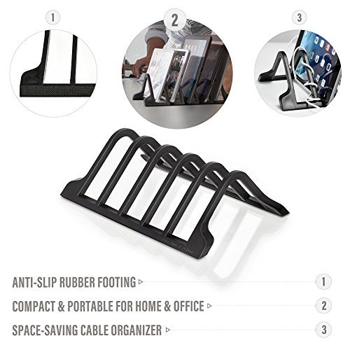 Prosumer's Choice Universal 5 Tablet and Smartphone Charging Organizer Rack/Desktop Stand Holder