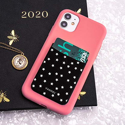 Vandel Stick-On Fabric Phone Wallet for Women, Cute Credit Card Holder | Stylish Credit Card Holder for Phone Case, Stick On Back of Phone Fabric Sleeve for iPhone Pocket - color: Night Sky