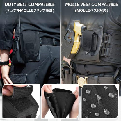 TRIWONDER Tactical Cigarette Pouch Molle Small Military Bag Battery Cigarette Case EDC Utility Card Holder Lighter Slot Mini Cigar Waist Pack - color: 02 Black - Hook and Loop