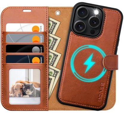 OCASE for iPhone 16 Pro Max Case Detachable Wallet Case with Card Holder, 2 in 1 Pu Leather Flip Folio with RFID Blocking Stand Wrist Strap Shockproof Phone Cover 6.9 Inch 2024, Brown - color: Brown, size: iPhone 16 Pro Max