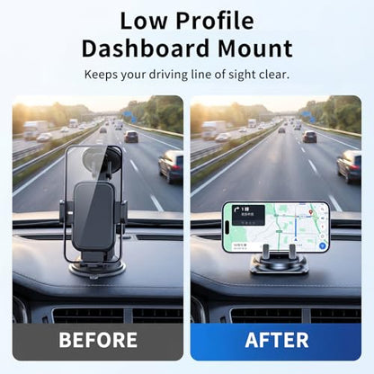 Fodeuxp 360 Degree Rotatable Car Phone Holder, 2026 New Non-Slip Dashboard Cell Phone Holder, Universal Car Phone Mount Stand for Best Navigation and Viewing (B) - color: B