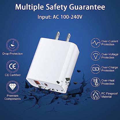 for iPhone 17e Charger Block,20W Fast iPhone 17 18 Pro Max Charger Cord 60W