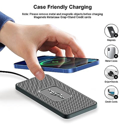 Wireless Charger for Car, Wireless Fast Charging Pad, Charging Station for Multiple Devices, Adapter for AirPods iPhone16/15/14/13/12 Pro/Android Samsung S20 S21 S22 S23 (1 Meter Cable)