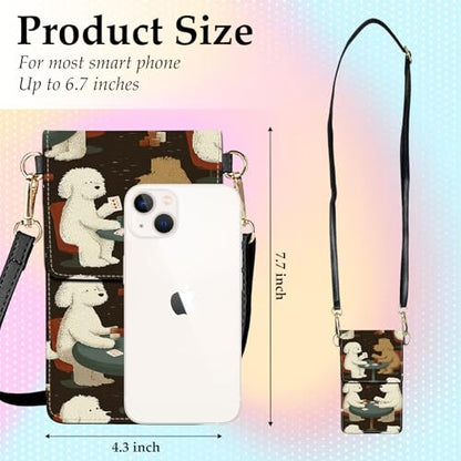 Small Crossbody Bags for Women Touchscreen Cell Phone Bag Cross Body Purses with adjustable Strap,Gifts For Teenage Girls - color: Dogs playing poker