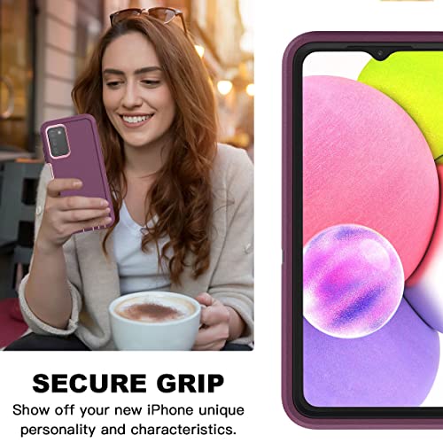 AICase for Galaxy A03S Case,Heavy Duty Drop Protection Full Body Rugged Shockproof/Dust Proof Military Protective Tough Durable Phone Cover for Samsung Galaxy A03S(US Version) - color: Night Purple/Pink