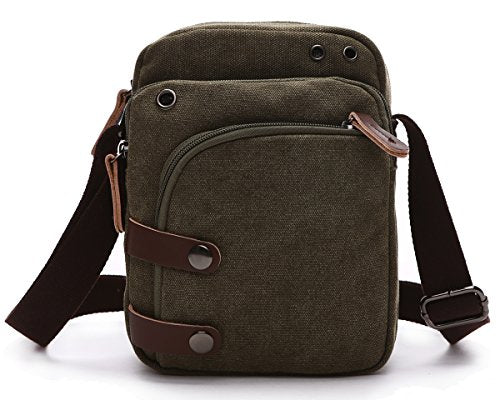 Mini Crossbody Bags for Women and Men - Small Purses and Handbags - Travel Bag - Canvas Shoulder Purse - color: Army Green