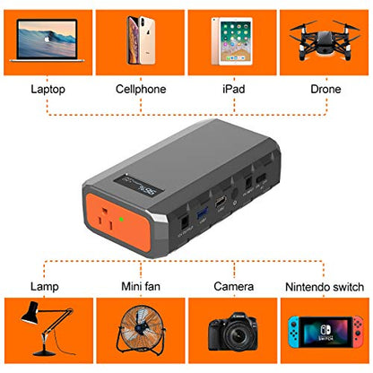 SinKeu 23,400mAh/86.58Wh Portable Laptop Phone Charger with AC Outlets - color: Grey