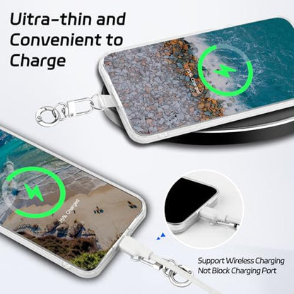 Phone Tether Tab, 10 Pieces Universal Phone Lanyard Patch Without Adhesive with 20 Pieces Swivel Lanyard Snap Hook,Phone Strap Replacement Part for All Full Phone Cases(Transparent) - color: Transparent+Spring Ring