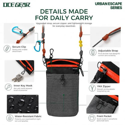 Cell Phone Bag with Strap Lightweight Crossbody Phone Purse with Nylon Lanyard Fits iPhone 12-17 for Travel Casual Walking - color: Black