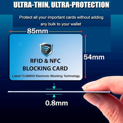 SaiTech IT 5 Pack RFID Blocking Card for Credit Debit ID Card, Sky Blue | Slim Anti-Theft Contactless NFC RFID Blocker Protector, Easily Fit into Wallet and Purse, for Men & Women - color: Sky Blue