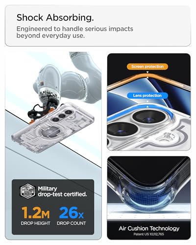 Spigen Ultra Hybrid MagFit for Galaxy S26 Plus Case, Zero One White | Anti-Yellowing Resin, Air Cushion Tech, Military-Grade Drop Protection, Raised Camera Protection, Compatible with MagSafe - color: Zero One White, size: Galaxy S26 Plus