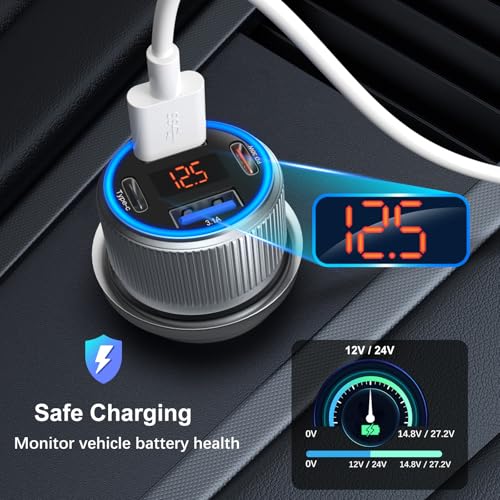USB C Car Charger, 3 Pack 65W QC 3.0+PD 30W Super Fast Car Phone Charger - color: Gray, size: 3-Pack