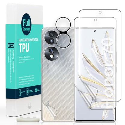 Ibywind for Honor 70 5G Screen Protector,2-Pack,Hydrogel Film with Camera Lens Protector,Easy Installation Tool,Bubble-Free,Fingerprint Unlock Compatible,Anti-Shatter,Anti-Scratch